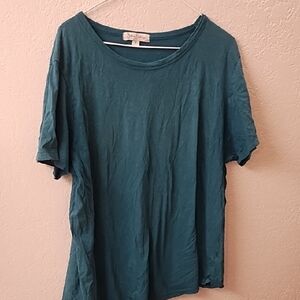 Elegant Teal Short Sleeve Women's Top